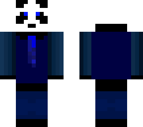 blue panda in suit