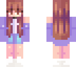 cute purple girl with back pig tails