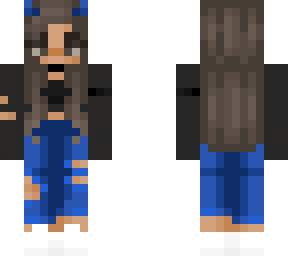 minecraft blue, devil girl