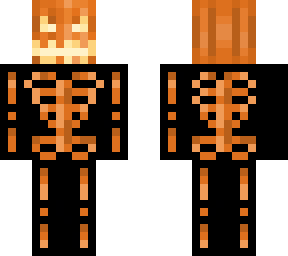 orange halloween pumpkin skeleton