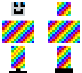 rainbow chequered