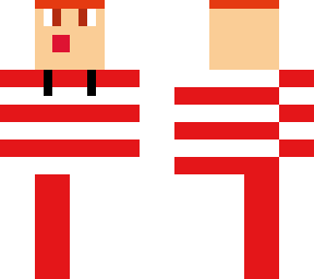 red and white striped man