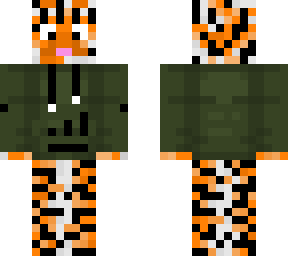 tiger in dark green hoodie!!