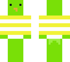 a green bird with a shirt on?!?!?