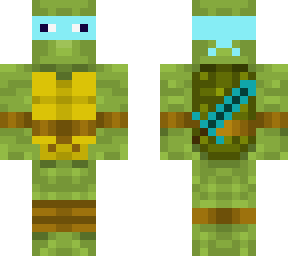 aqua ninja turtle with a diamond sword