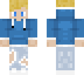 blue hoodie boy - blonde hair