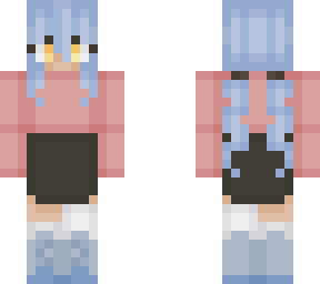 bluehair ponytail girl