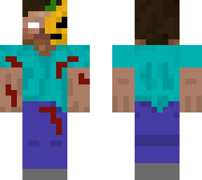 herobrine with half a pumpkin face
