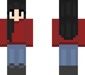 red sweater and jeans