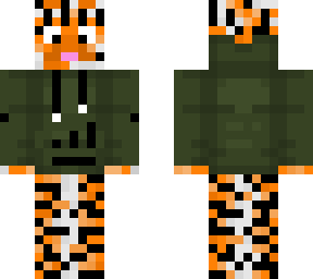 tiger in dark green hoodie v.2!!