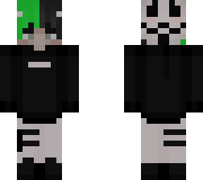split hair (green/black)