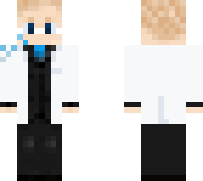 black suit, white coat