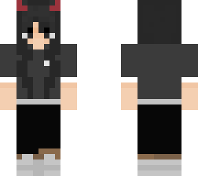 egirl with horns t-shirt black & white