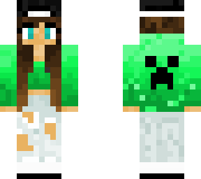 Minecraft Creeper Hoodie Girl Skin