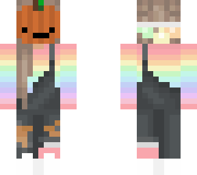 pastel rainbow girl pumpkin mask