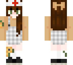 sunflower nurse with socks (make up for skintober sixth)