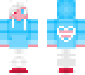 trans flag as a human