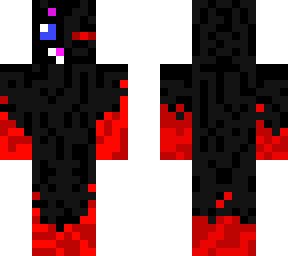 (edited) flaming enderman with half of a cat mask on