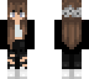 brown hair with bangs, blue eyed