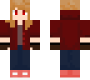 girl with red jacket
