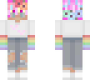 pink haired flower crown boy