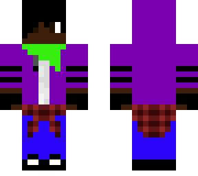 purple jacket with gloves  and hood up