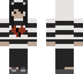 stripped panda hoodie w/ broken heart
