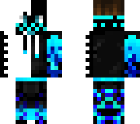 the black and white and light blue and purple