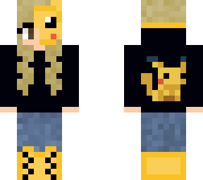 blonde girl in pickachu mask