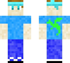boy with blue bandanna and blue and green dragon t-shirt