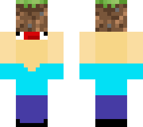noob holding grass block