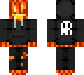 Pumpkin in black ghost hoodie  minecraft skin Pumpkin in black ghost hoodie  minecraft skin