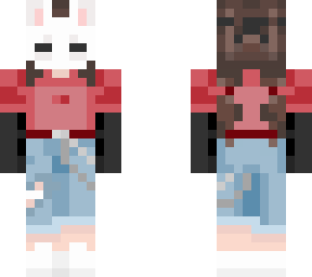 red style bunny mask outfit