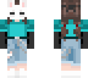 teal style bunny mask outfit