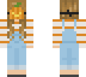 autumn style girl with removable pumpkin mask
