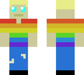 rainbow shirt with ripped pants