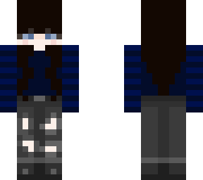 emo girl blue top black hair