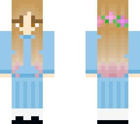 girl in a blue dress