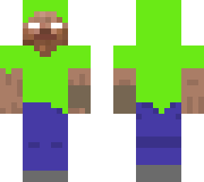 herobrine wearing green hoodie