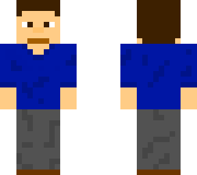 man in blue shirt
