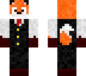 zorro naranja con traje de millonario o (trajeado)
