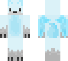 artic  frozen fox with wings