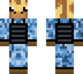 blue giraffe military suit