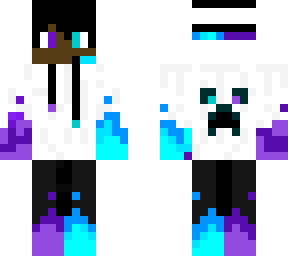 blue purple fire hoddie