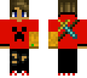 cool person with headphones and a red hoodie and a diamond sword (xx updated)