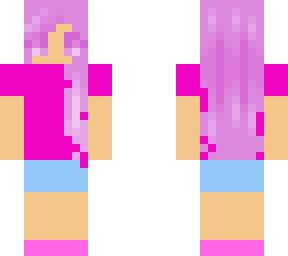 cute girl with pink hair