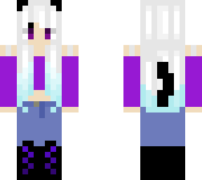 meif'wa girl with white faded into blue hair