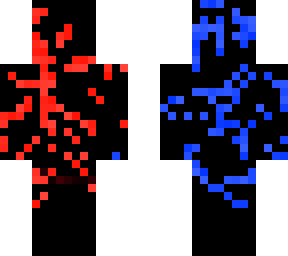 red and blue spray