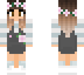 girl in overall skirt with flowers <3 (edited original creator in descriptions