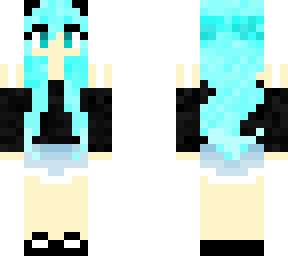 girl with neon aquamarine hair